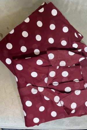 MSB white Polka dot - Maroon