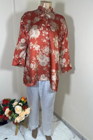 MSB Silk Red ground & Skin flower