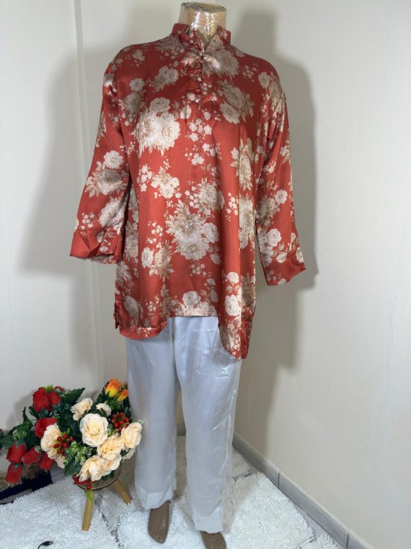 MSB Silk Red ground & Skin flower