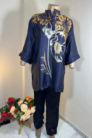MSB Slik Black color with big flower