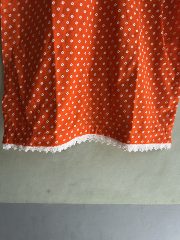 2-Piece Stitched Suit - Orange & White Dots Shirt & White Trousers - Image 4