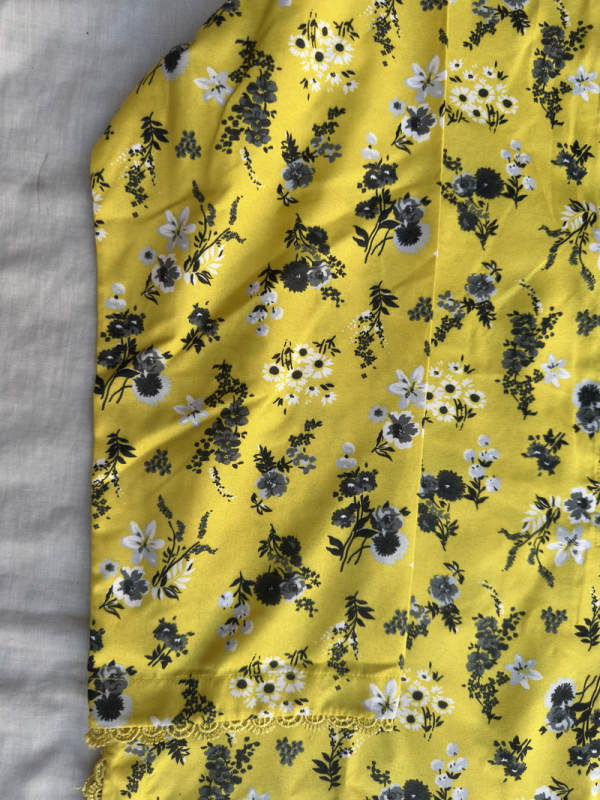 2-Piece Stitched Suit - Yellow & Black Flowers - Shirt & Trousers - Image 3