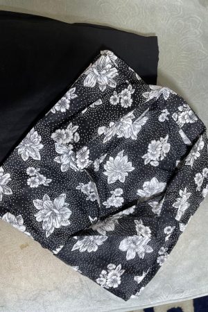 MSB White Flower with Black plan trousers