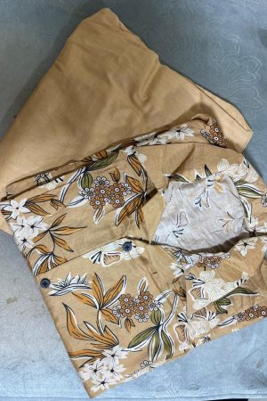 MSB Brown ground & white flower with plan trousers