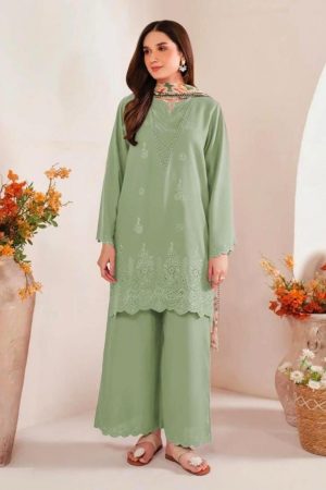Eid Collection Lawn Embroidered Chicken Kari 3 Piece d-005