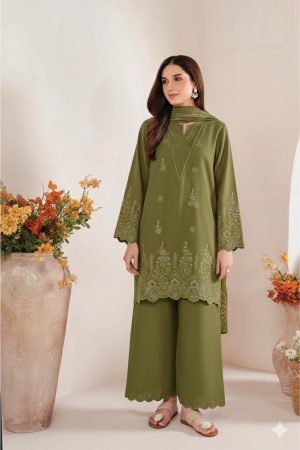 Eid Collection Lawn Embroidered Chicken Kari 3 Piece d-004