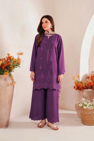 Eid Collection Lawn Embroidered Chicken Kari 3 Piece d-001